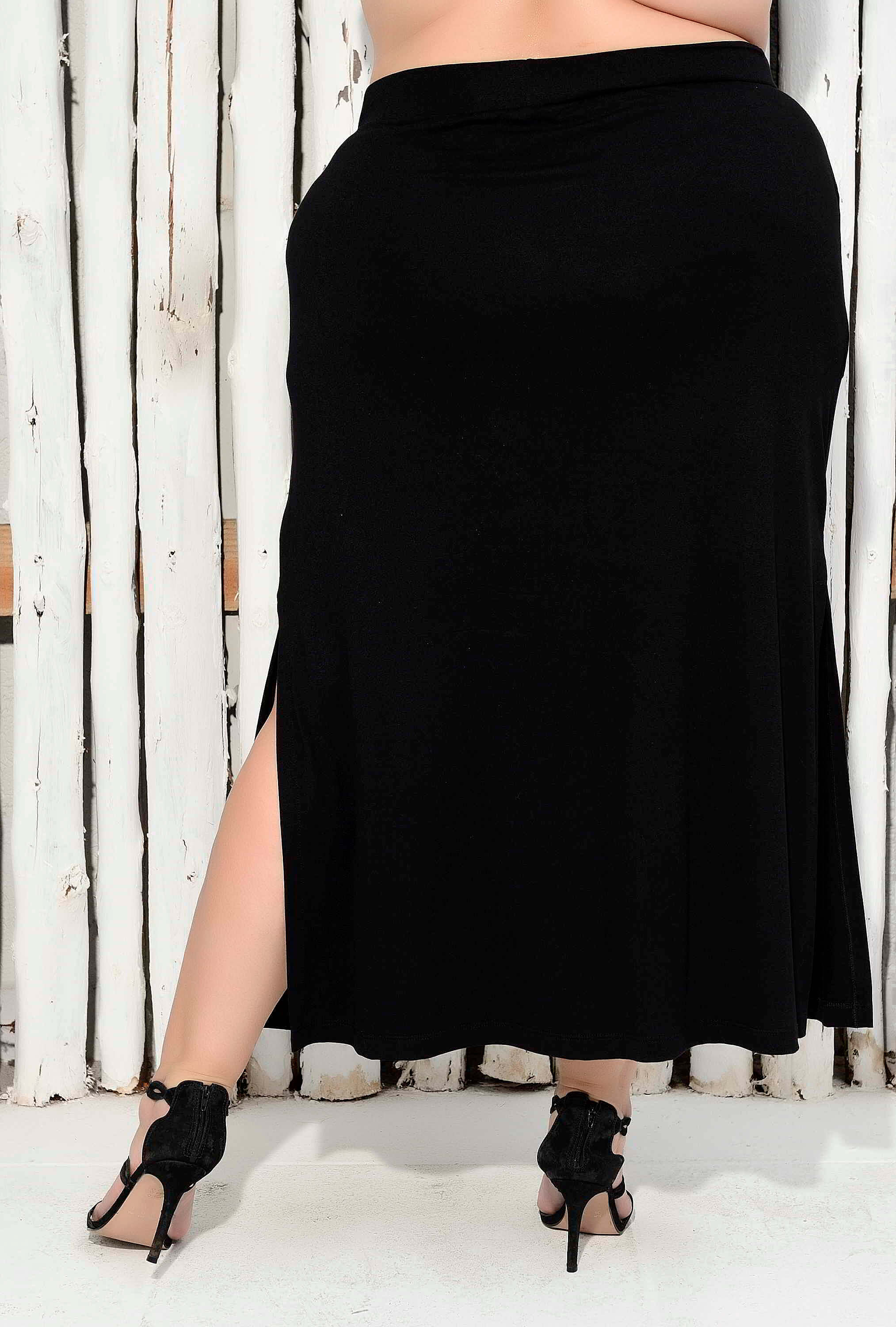 Conjunto Plus Size Saia Preto Moda Plus Size Exclusiva Mania