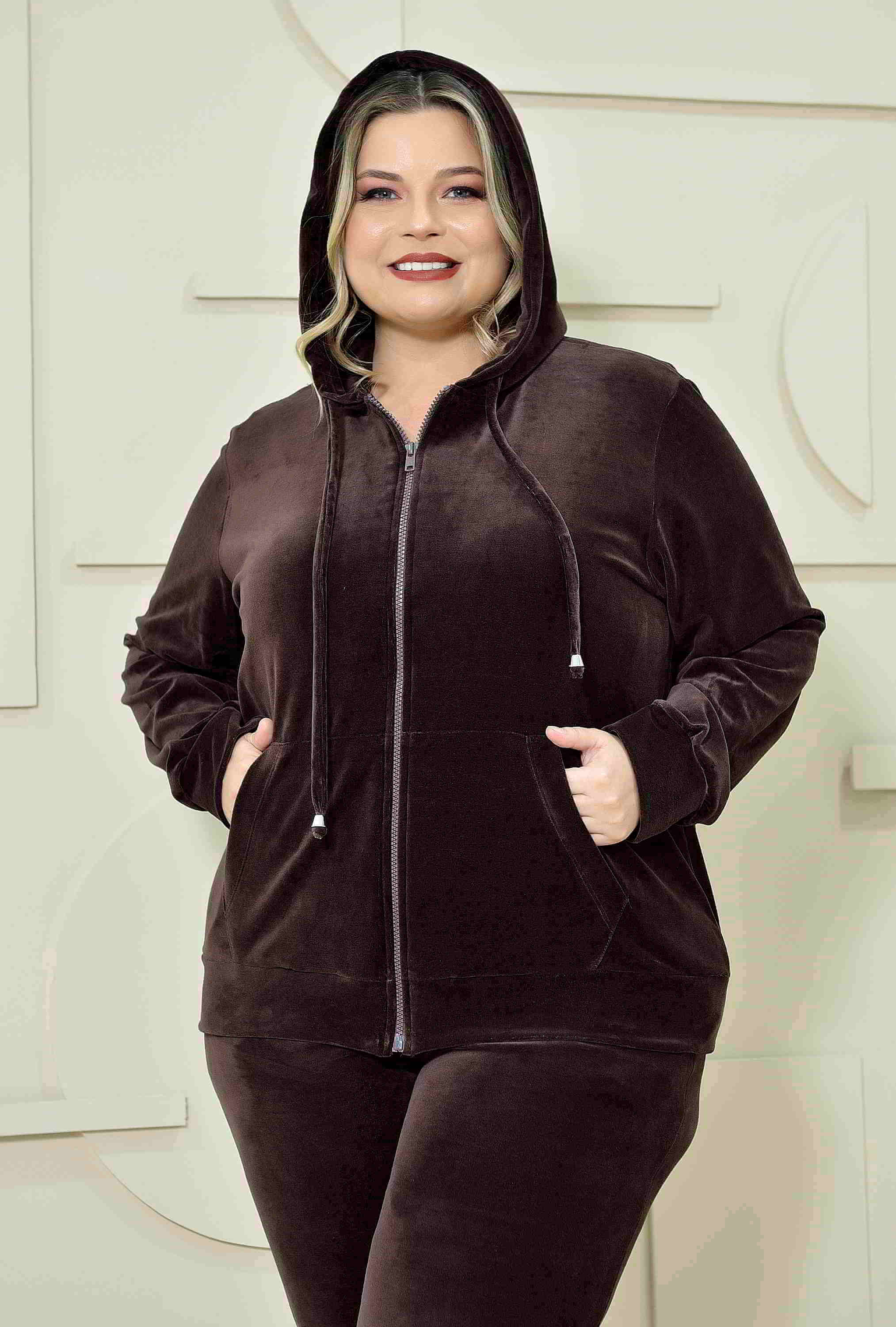 Plus Size Casaco Plush Feminino Bold Jaqueta Plush Plus Size Preto