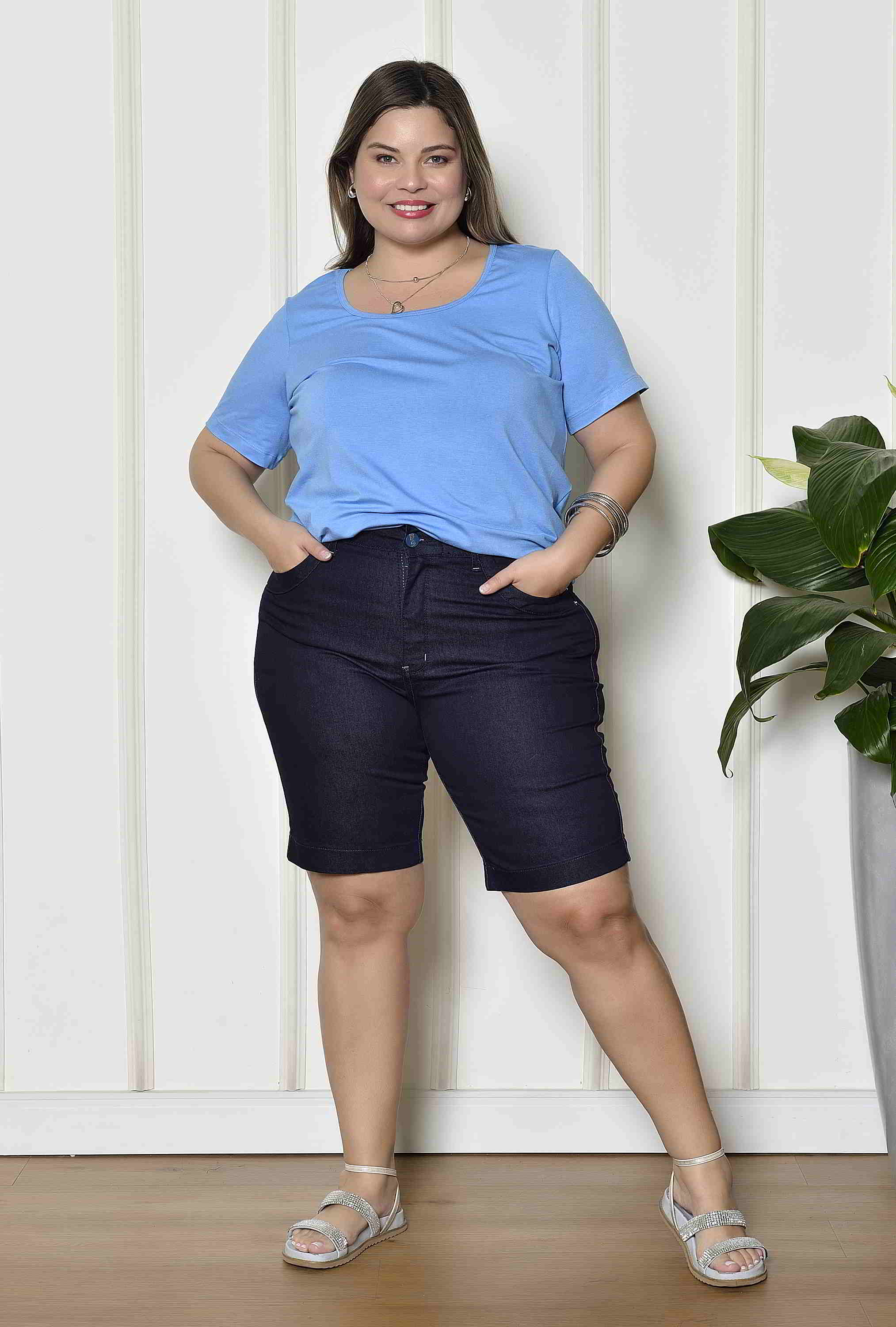 Jeans Feminina Bermuda Jeans Tamanho 50 Short Jeans Feminino Use Collection  Bermuda Jeans Feminina