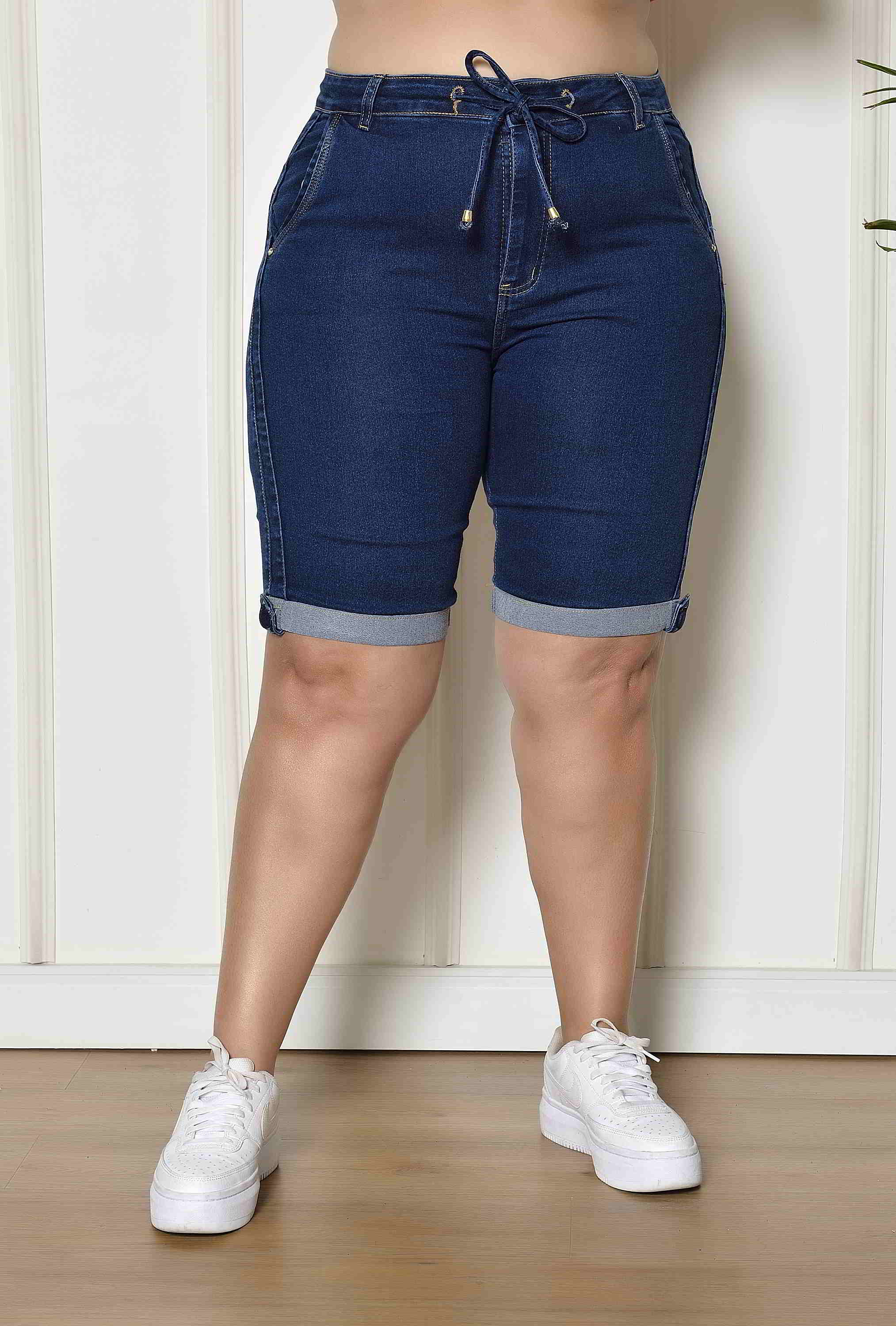 Moda Bermuda Jeans Feminina Ate O Joelho Bermuda Plus Size