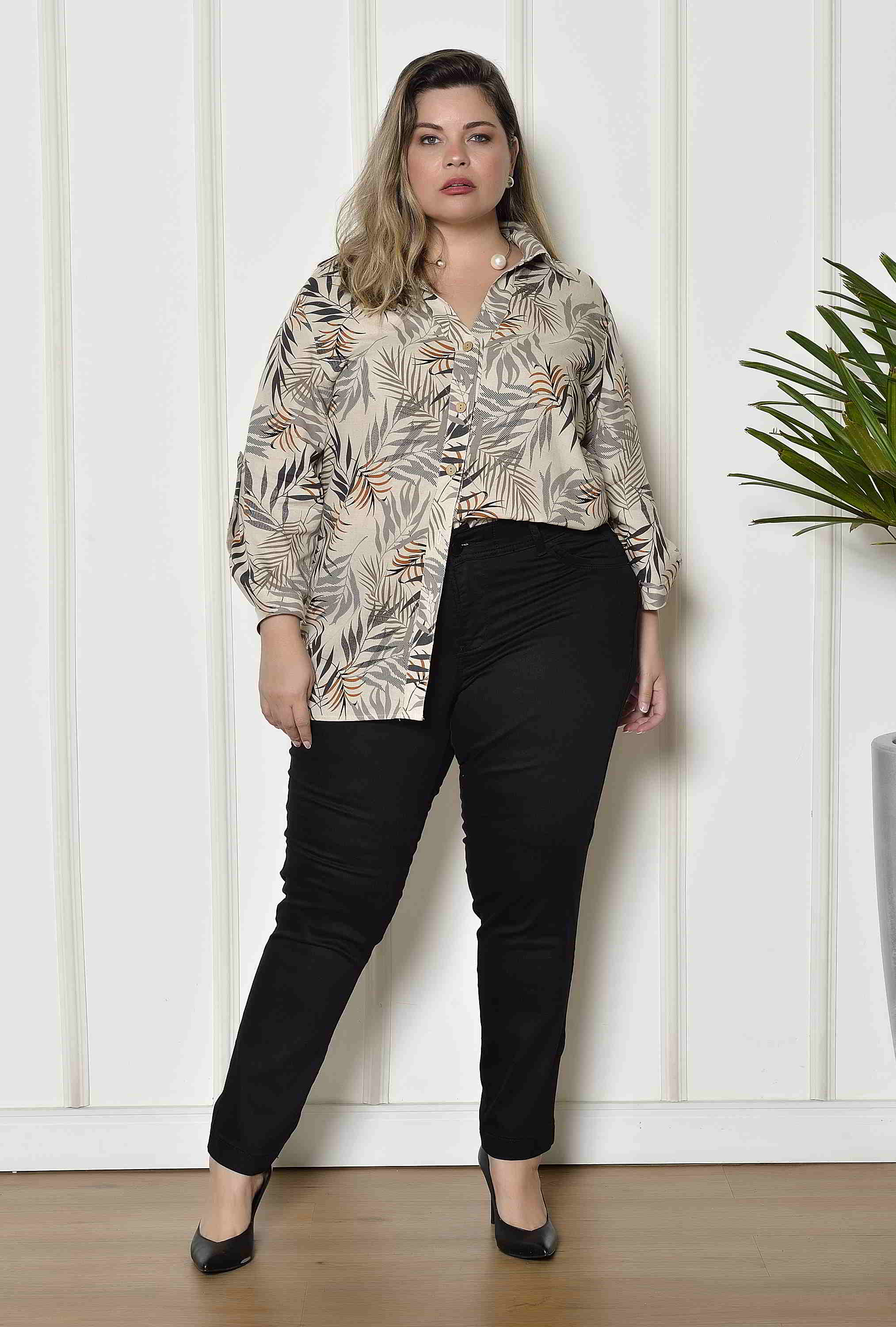 Reta Feminina Plus Size CalÇa Sarja Preta Feminina Plus Size CalÇa