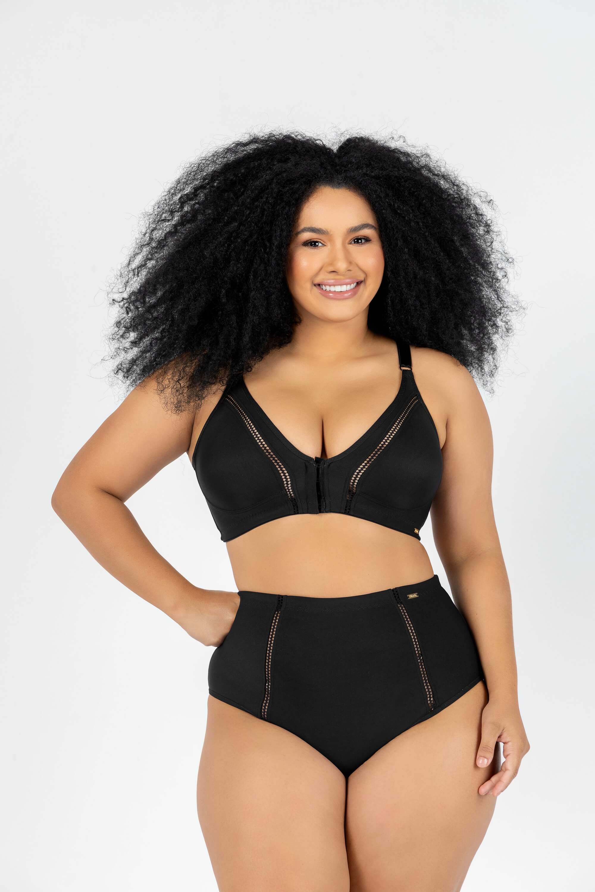 Sutiã Plus Size Preto Abertura Frontal Dilady: Sustentação